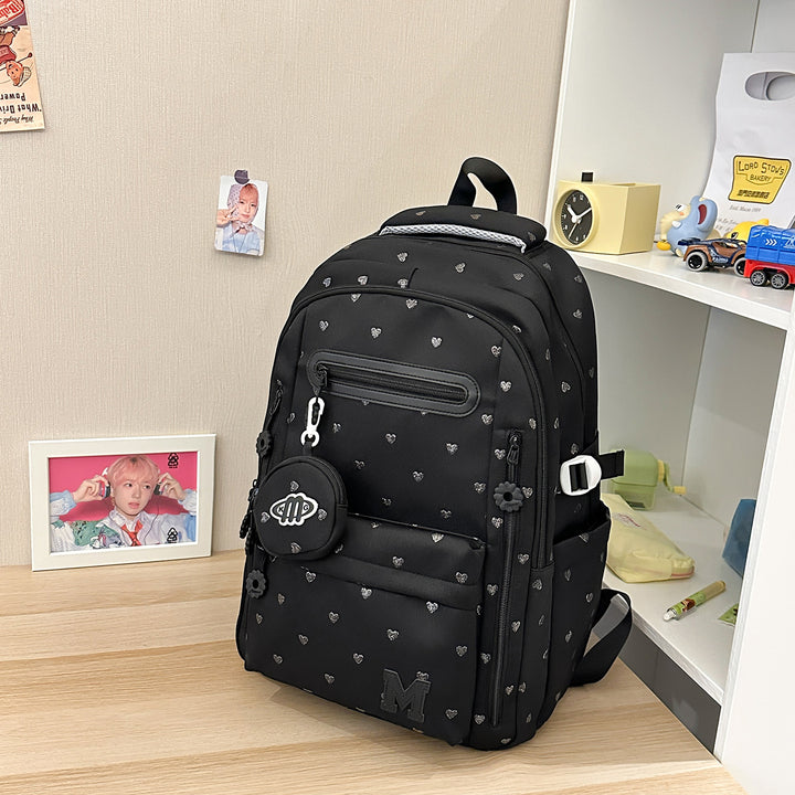 Heart-Patterned Adventure Backpack Stornfield