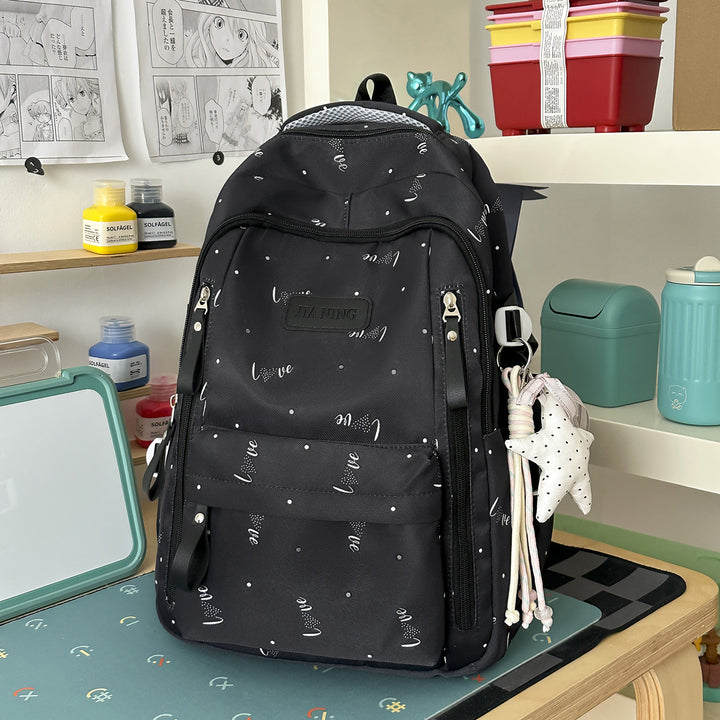 Stylish Love-Embellished Backpack Stornfield