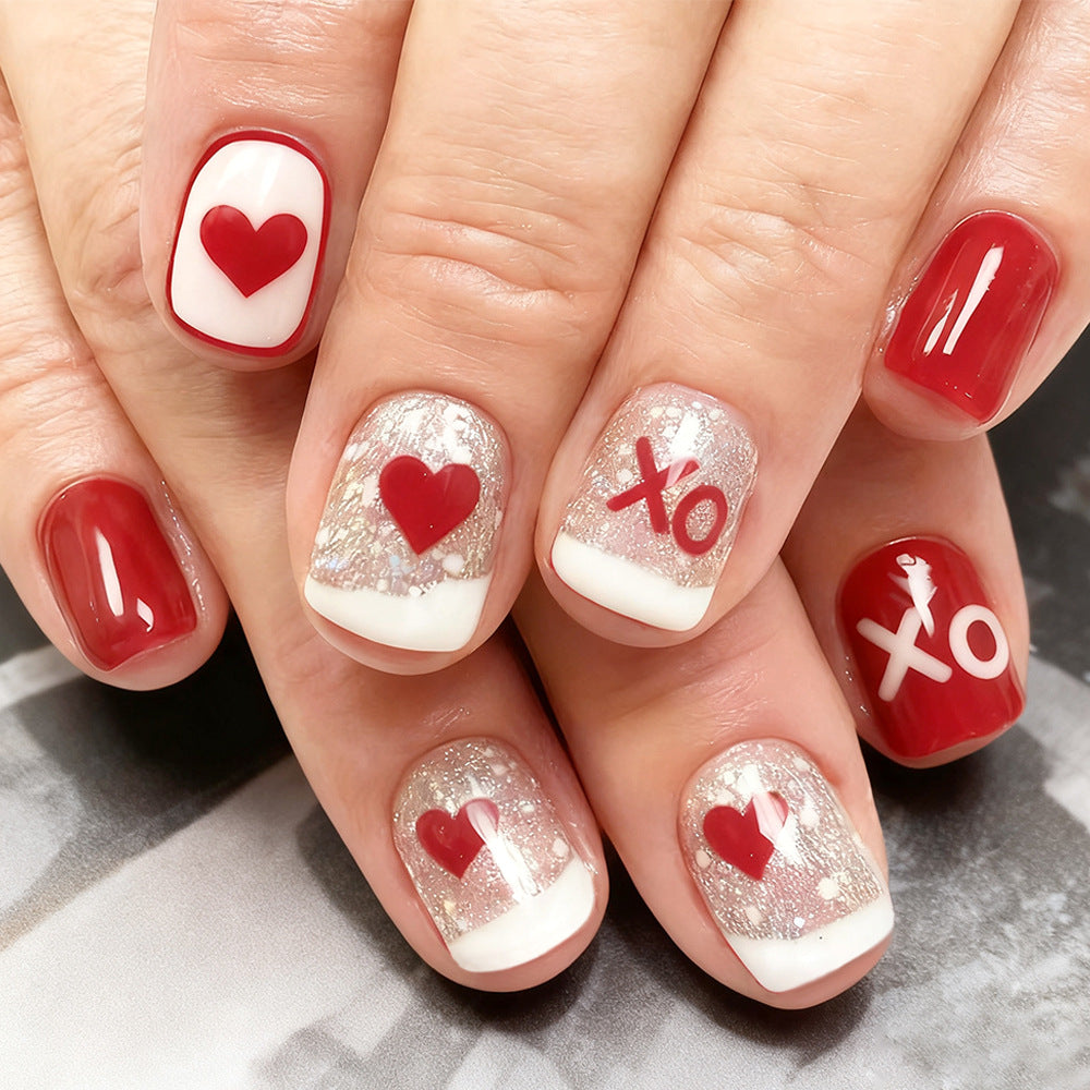 Romantic Heart-themed Nail Art Set Stornfield