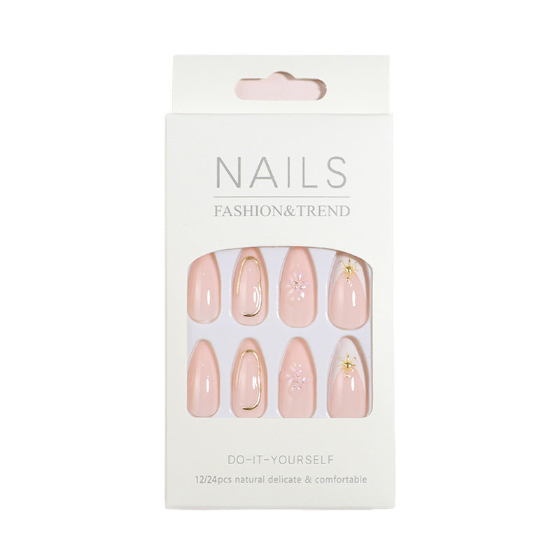 Decorative Press-On Nail Set with Star Accents Stornfield