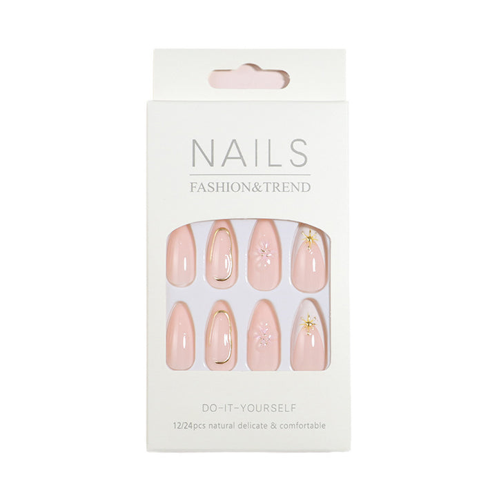Decorative Press-On Nail Set with Star Accents Stornfield