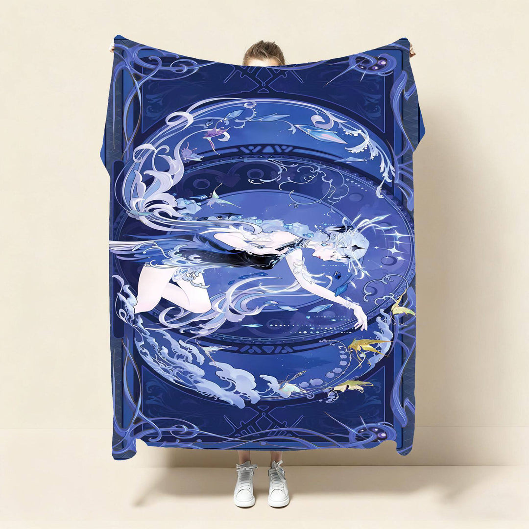 Artistic Fantasy-Themed Throw Blanket