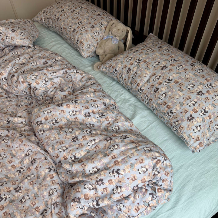 Floral Cotton Reversible Duvet and Sheet Nursery Bedding Set