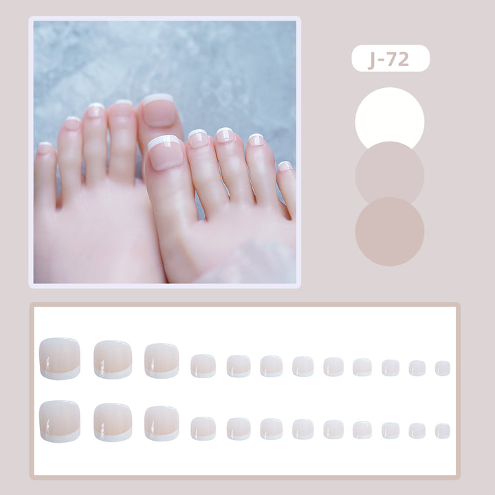 Premium French Tip Press-On Toenails Stornfield