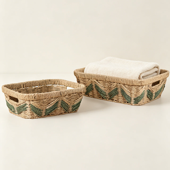 Handmade storage basket with decorative pattern Stornfield
