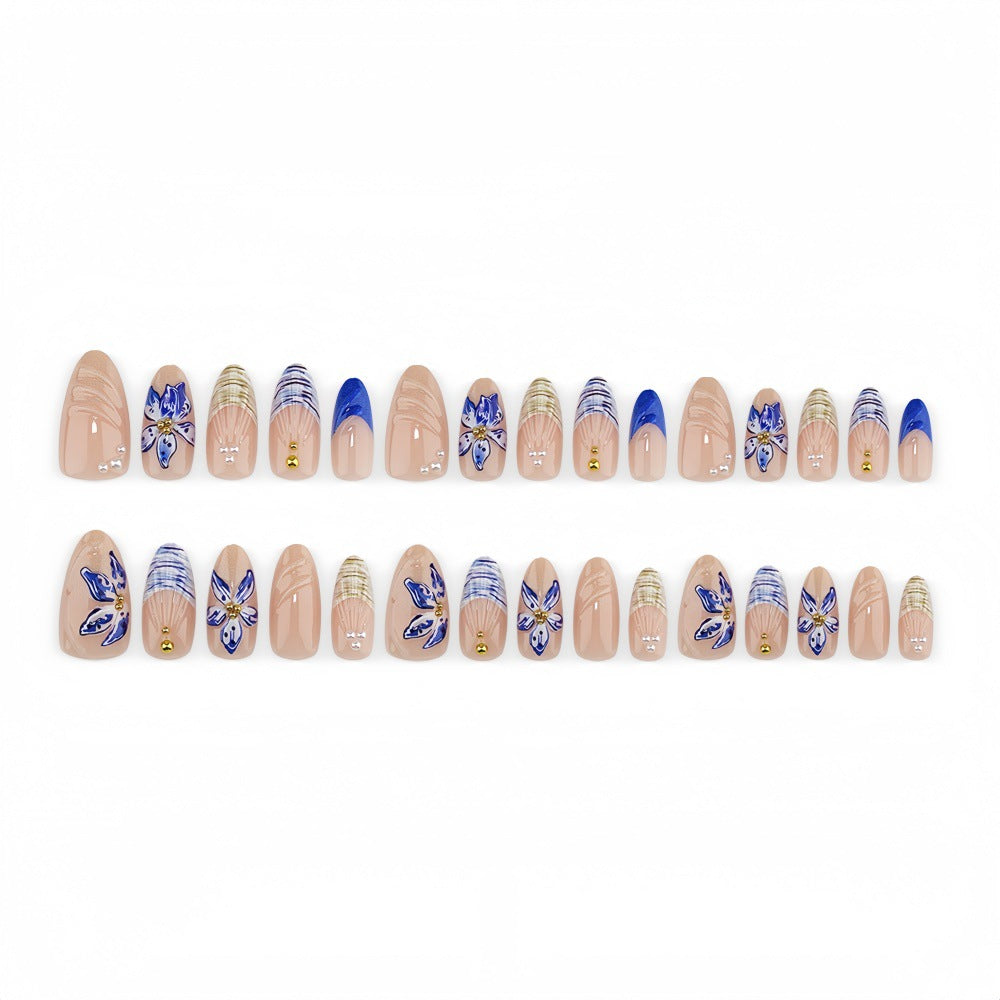 Stylish 3D Flower Motif Artificial Nails Stornfield