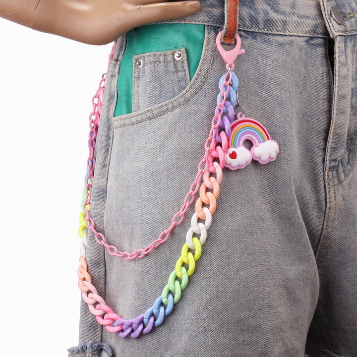 Keychain made of colorful plastic chains with Stornfield pendant