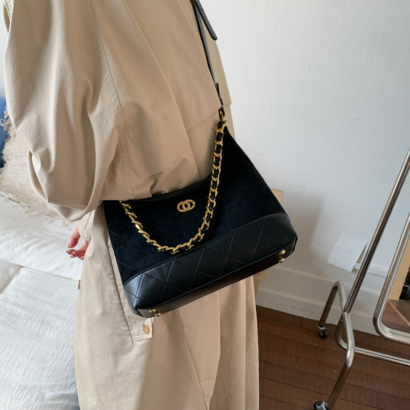 Quilted Suede Shoulder Bag Stornfield