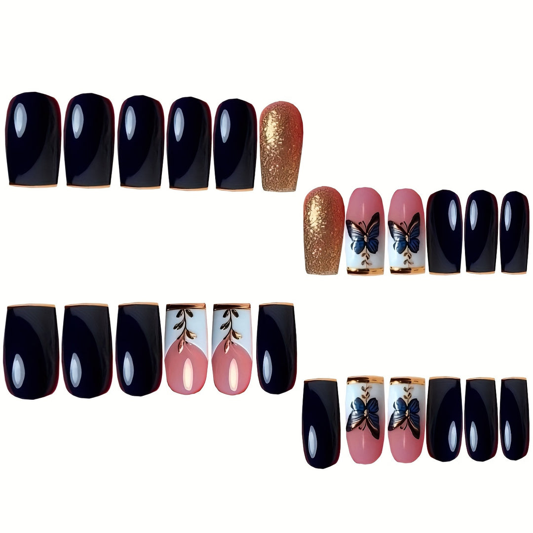 Butterfly-Inspired Elegant Acrylic Press-On Nails Stornfield