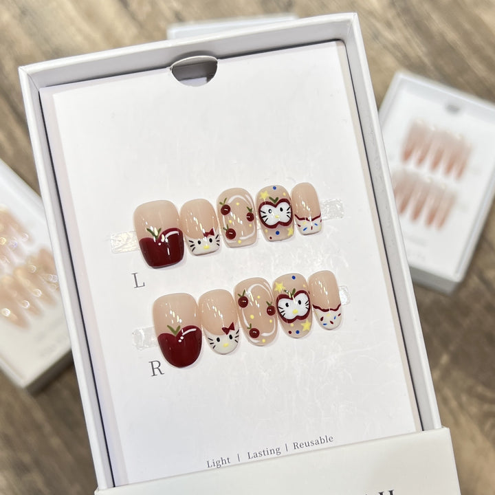 Artistic Character-Themed Press-On Nail Art Set Stornfield