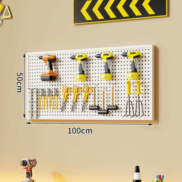 Large Rectangle Wall-Mounted Perforated Metal Pegboard Tool Storage Panel