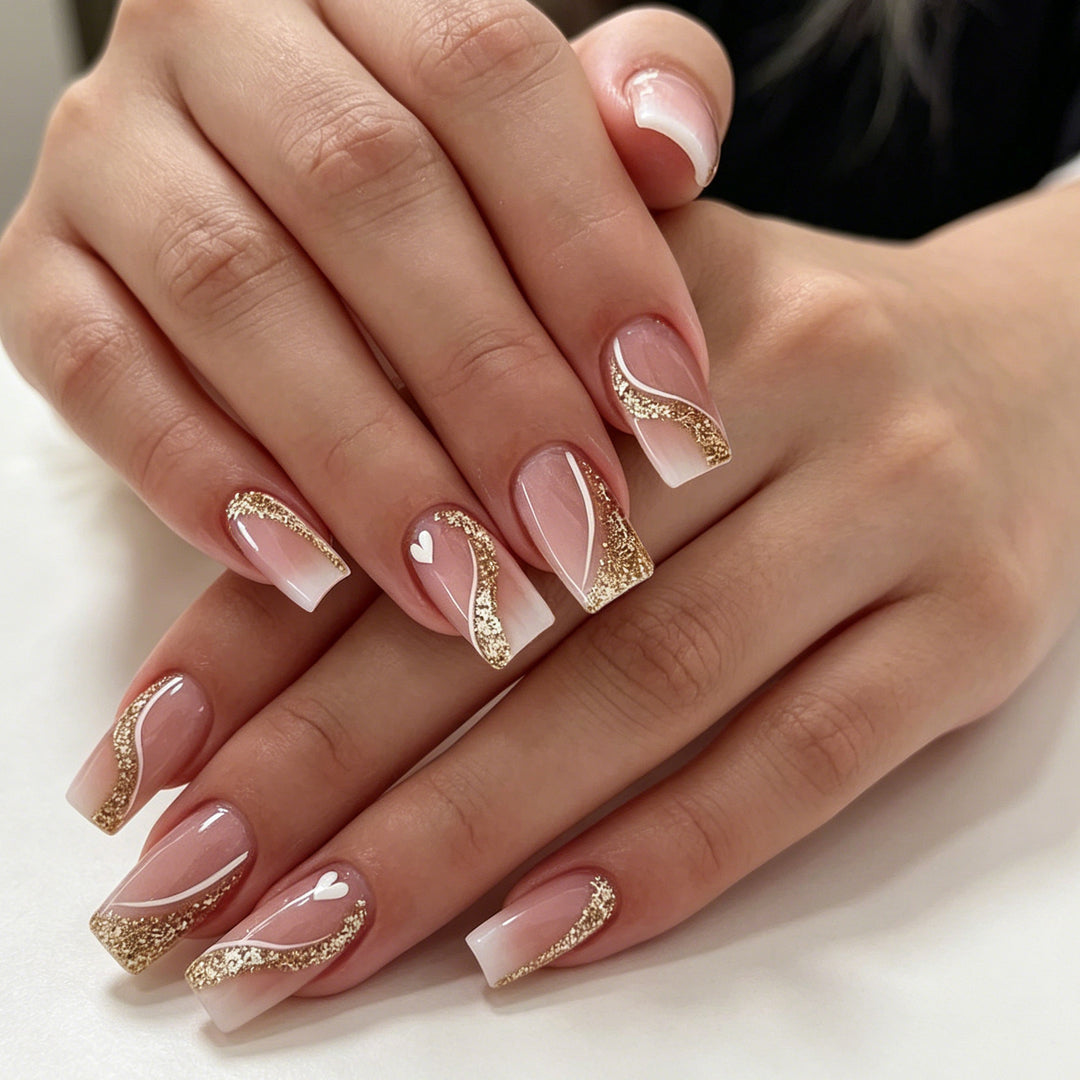 Elegant Glittery Nail Art Extensions Stornfield