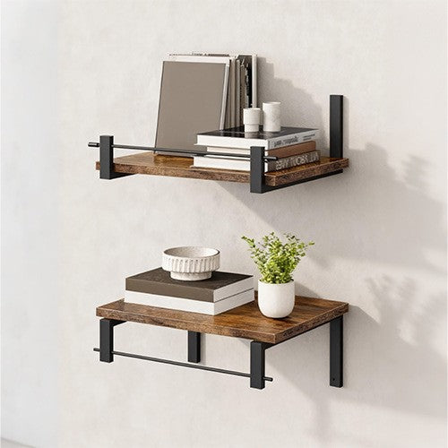Wall shelf with industrial wood-metal design Stornfield