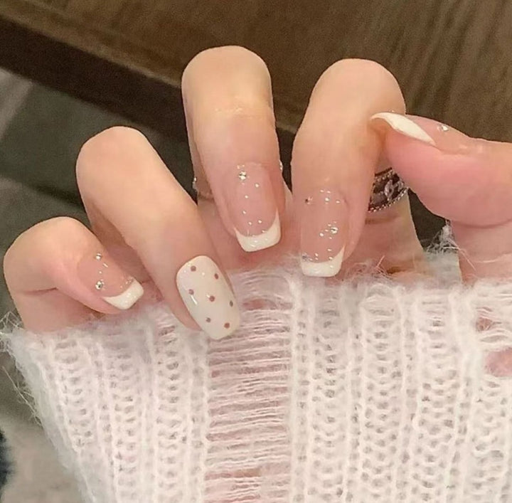 Decorative Glitter French Tip Nail Enhancements Stornfield
