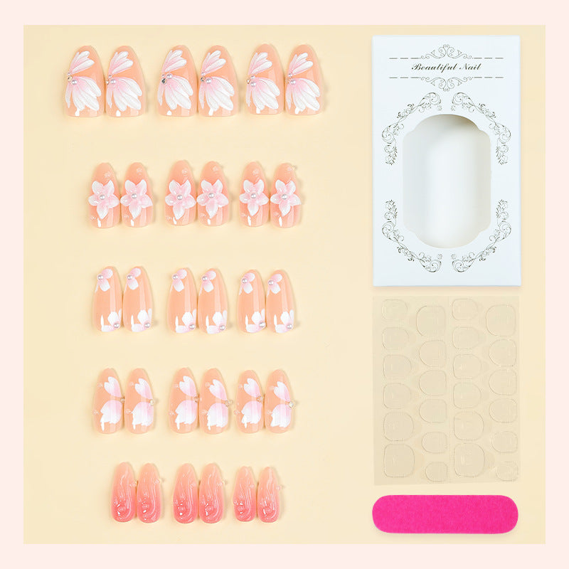 Floral Embellished Press-On Nails Stornfield