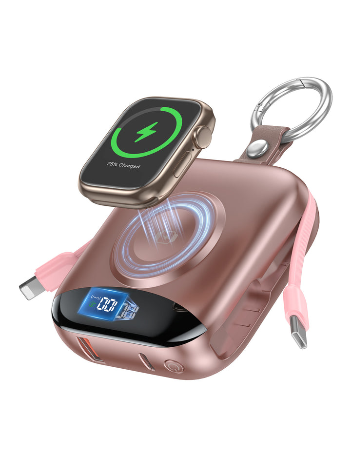 Portable inductive charger with integrated battery and LCD display Stornfield