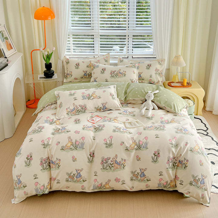 Comforting Bunny Print Bedding Set