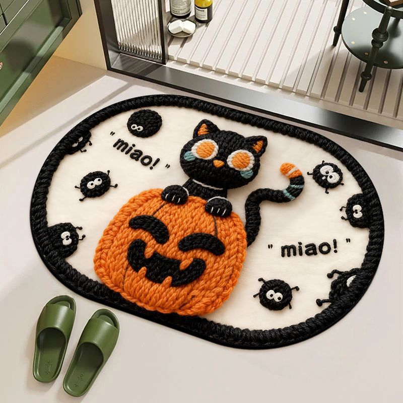 Playful Cat-Themed Bath Mat