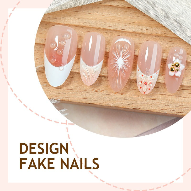 Art nail set with floral and elegant designs Stornfield