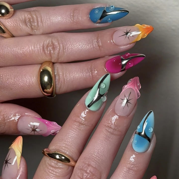 Artistic Press-On Nail Design