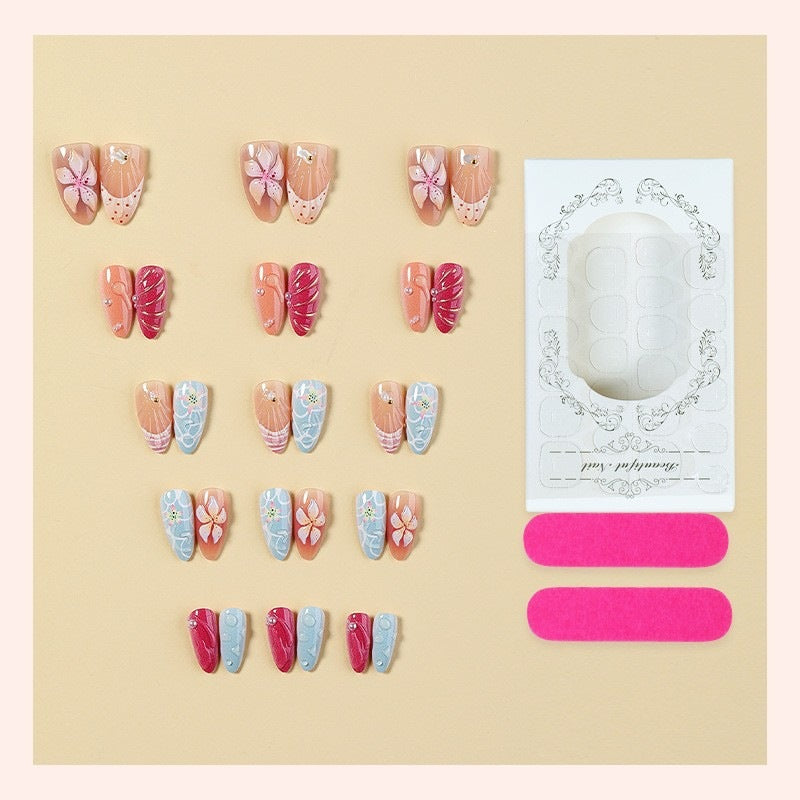 Nail art set with unique floral and maritime designs Stornfield