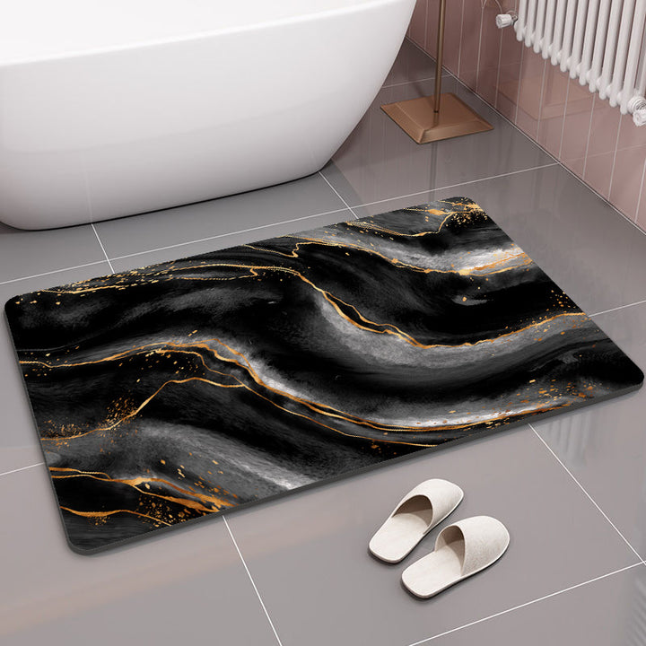 Geometric Patterned Memory Foam Bath Mat for Bathroom