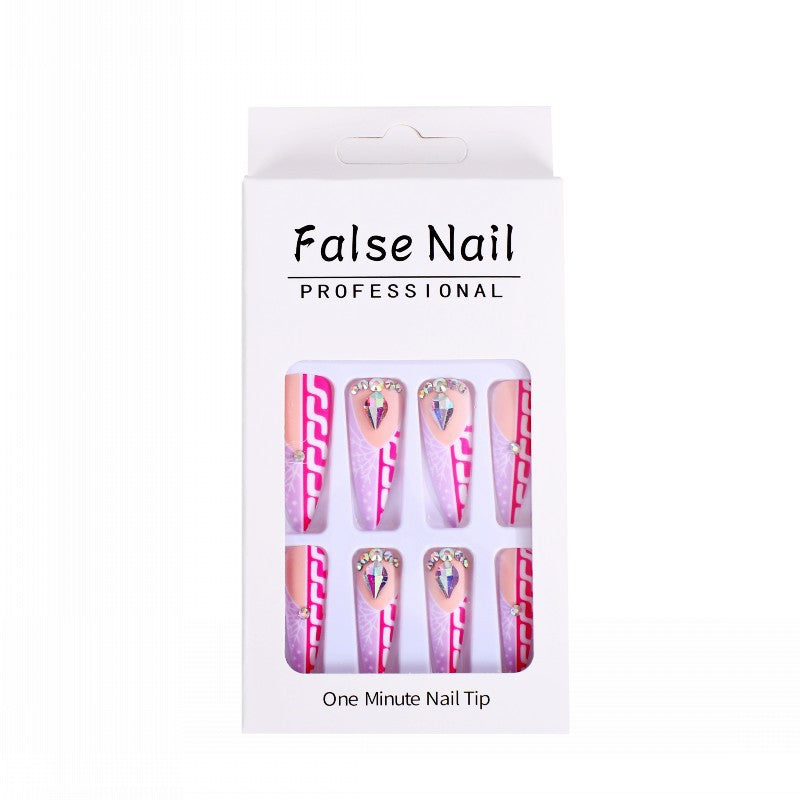 Creative Stiletto Art Nails with Geometric Patterns Stornfield