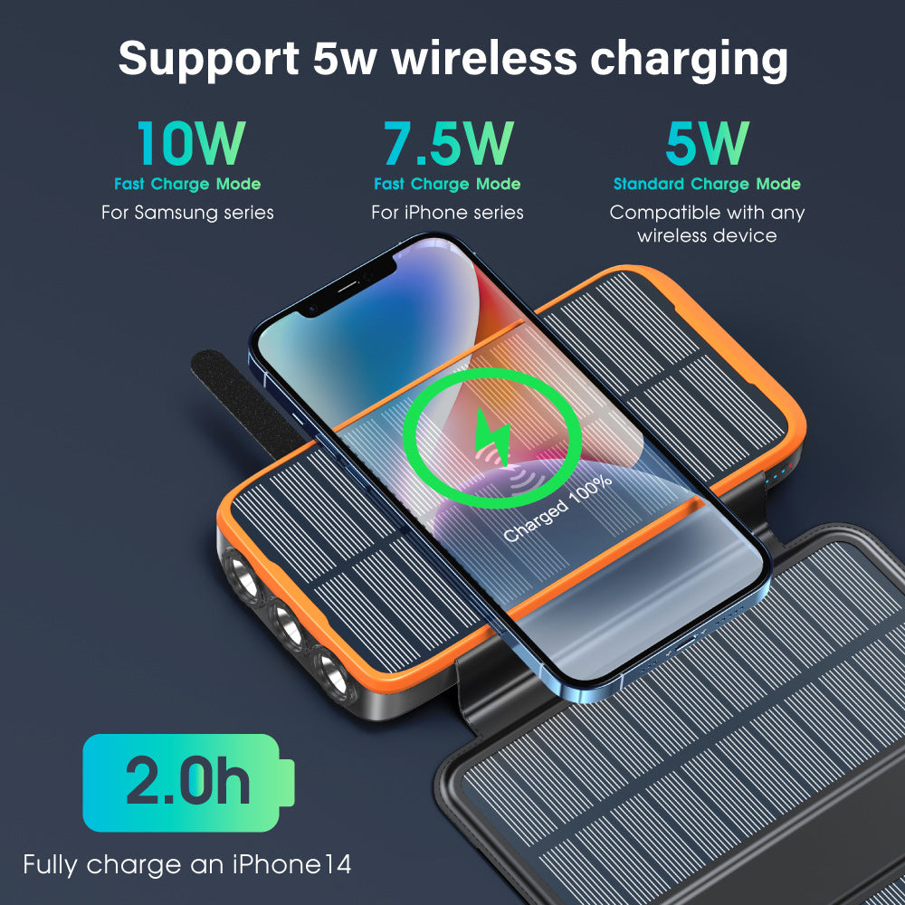 Solar Power Bank with Wireless Charging Function by Stornfield