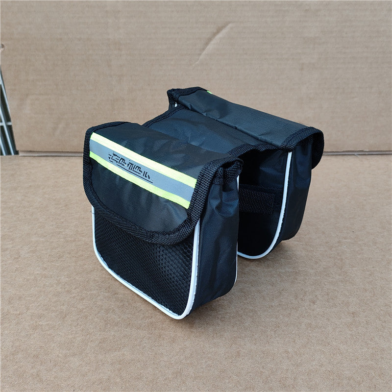 double bicycle saddle pannier bag with reflective strip water-resistant Oxford fabric Stornfield