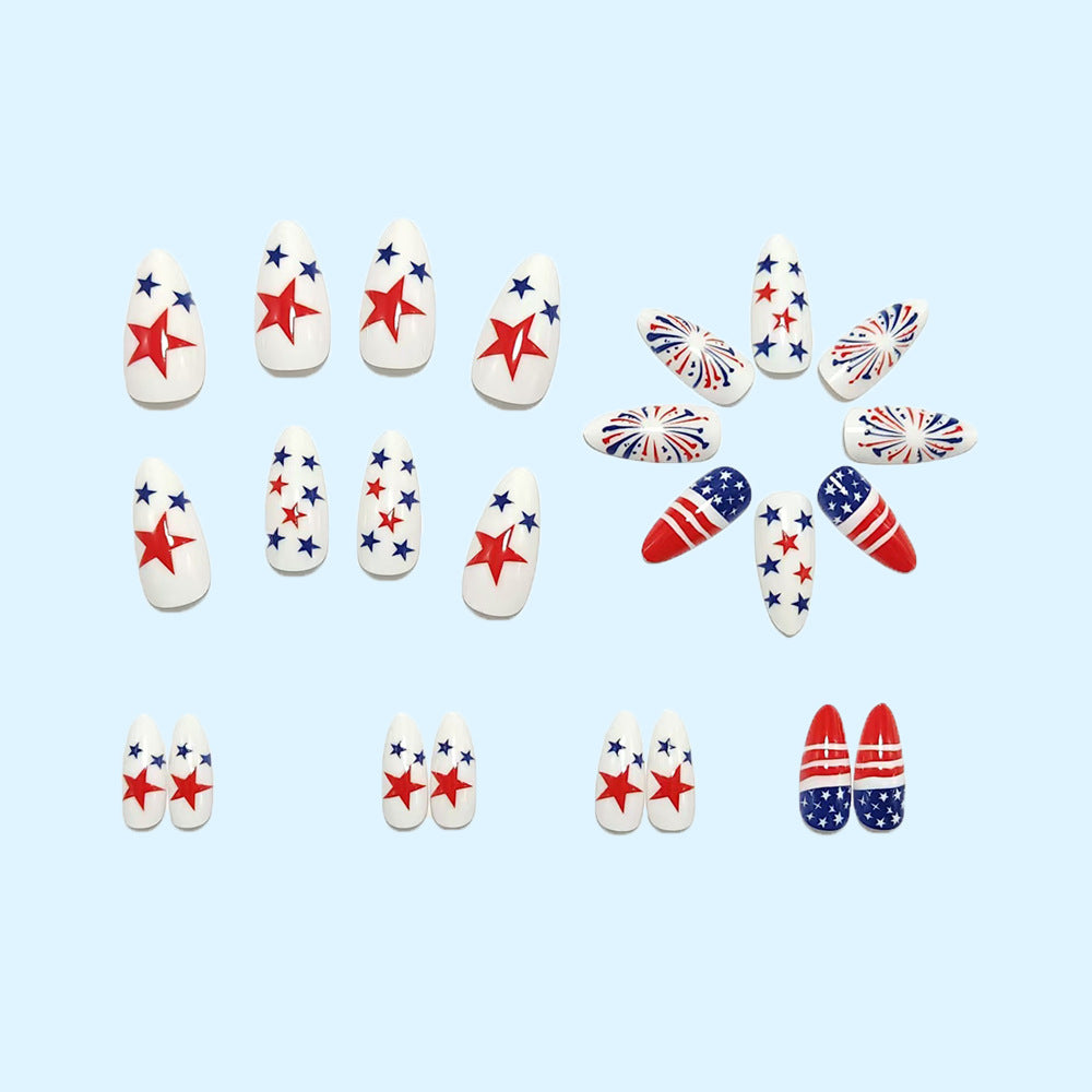 Creative artistic nails with patriotic motifs Stornfield