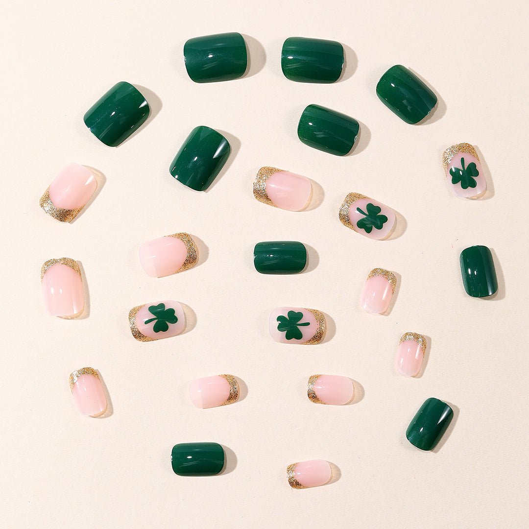 Festive Shamrock-Themed Nail Art Extensions Stornfield