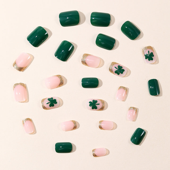 Festive Shamrock-Themed Nail Art Extensions Stornfield