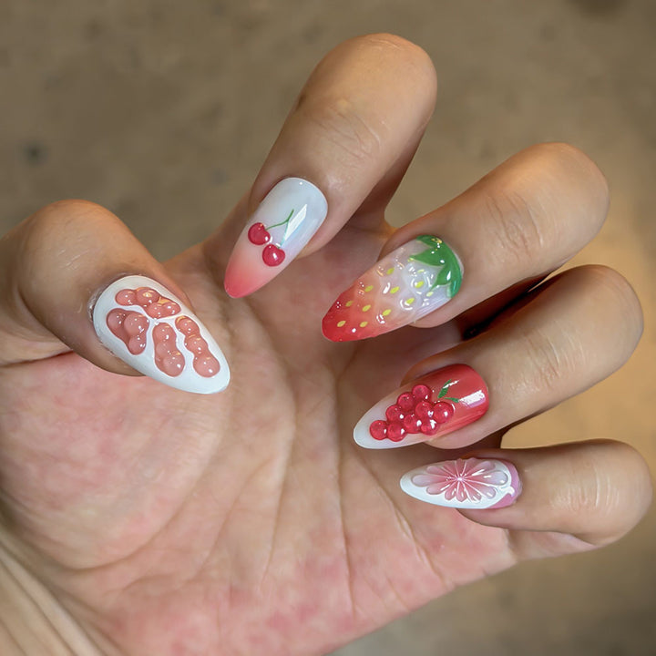 Fruit-Themed Press-On Nail Art Set Stornfield