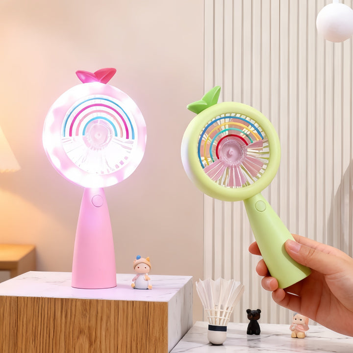 Women Portable USB Hand Fan with LED Lighting Stornfield
