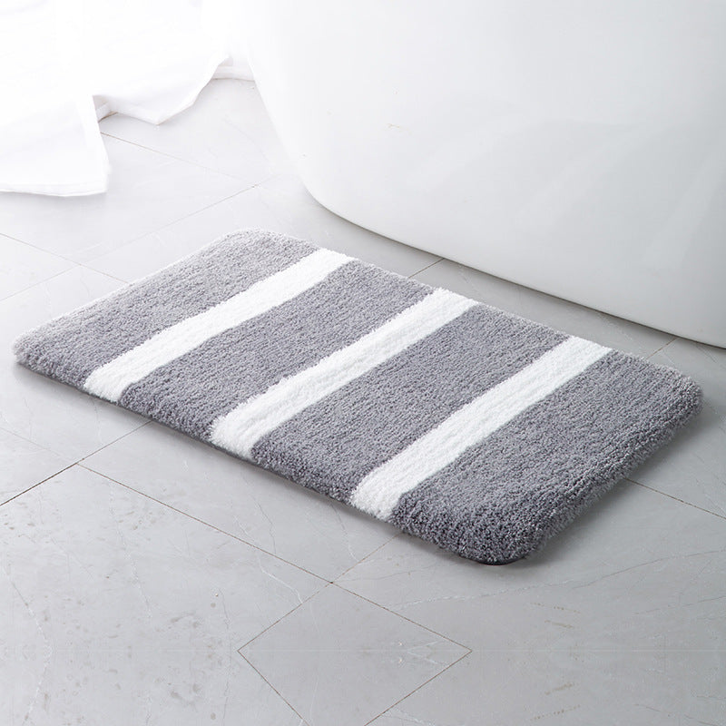 Soft Absorbent Striped Bath Mat