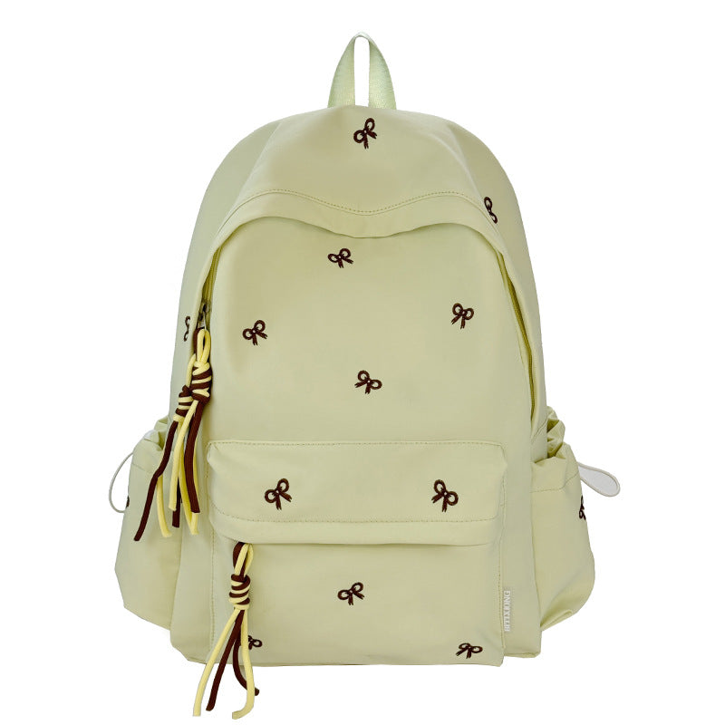 Backpack with Charming Bow Design and Practical Compartments Stornfield