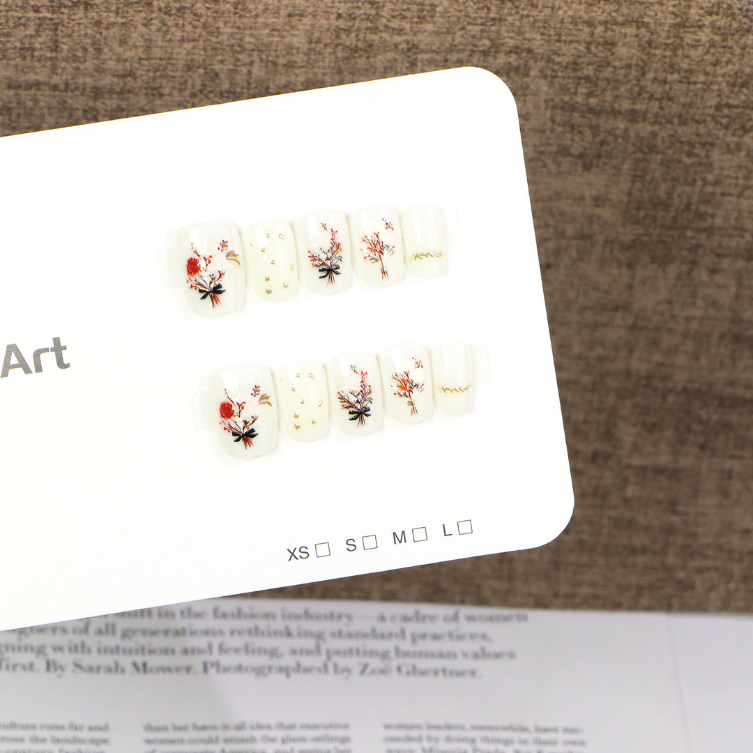 Floral Decorative Press-On Nail Art Set Stornfield