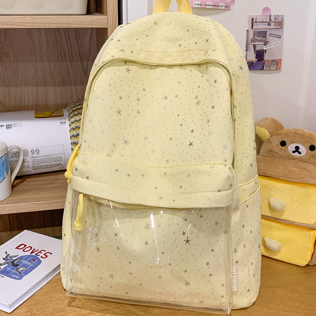 Transparent Pocket Star-Printed Backpack Stornfield