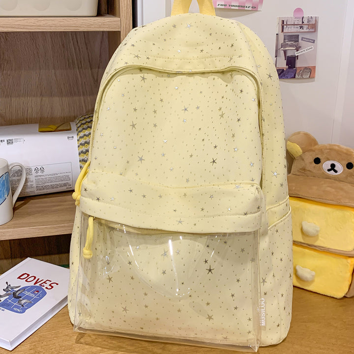 Transparent Pocket Star-Printed Backpack Stornfield