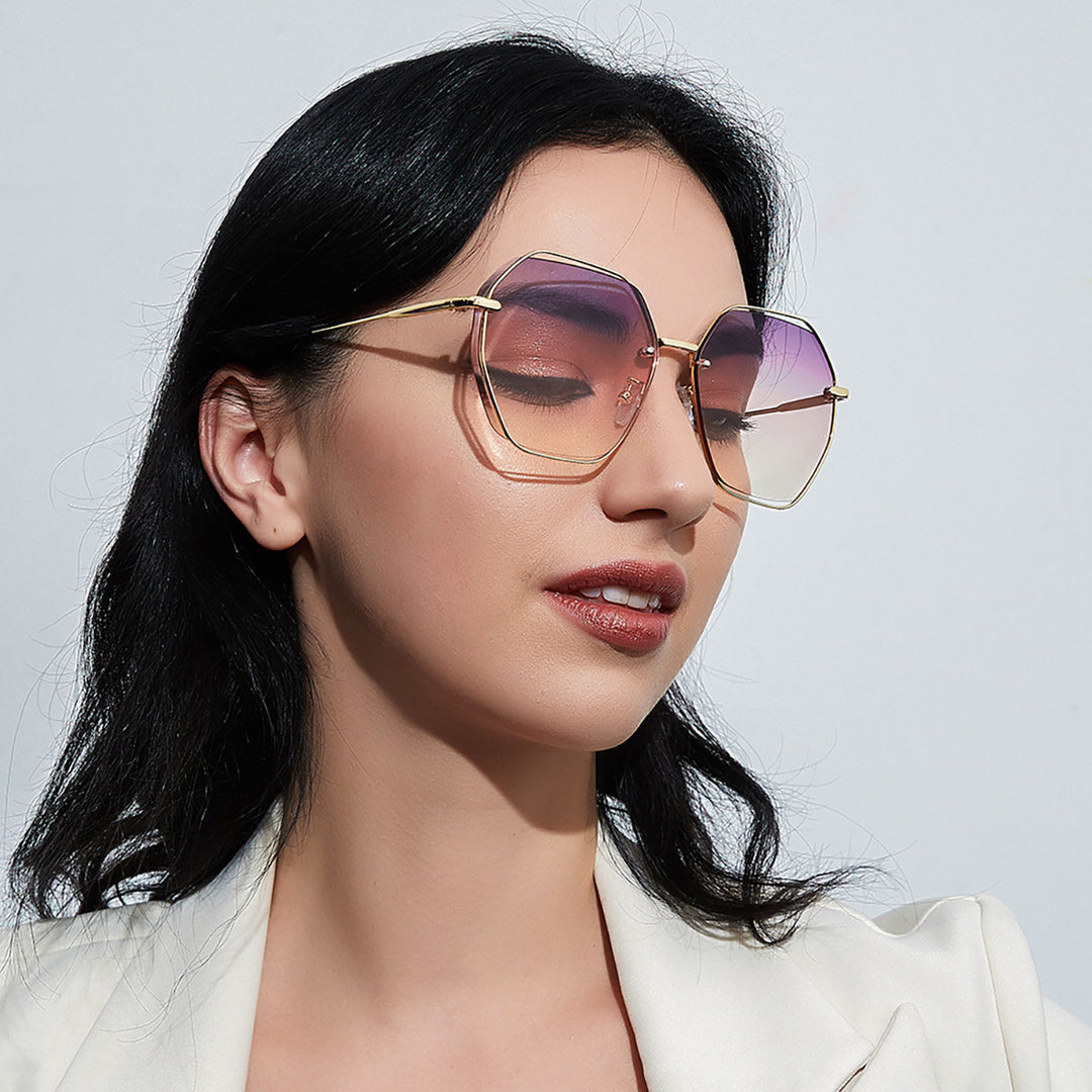 Women's fashionable octagonal sunglasses with elegant frame Stornfield