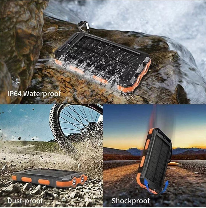 Solar-powered power bank with LED lighting and integrated compass Stornfield