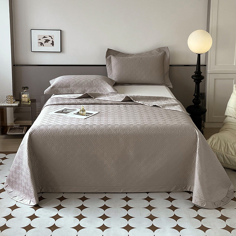 Quilted Jacquard Bedspread Set with Matching Pillow Shams