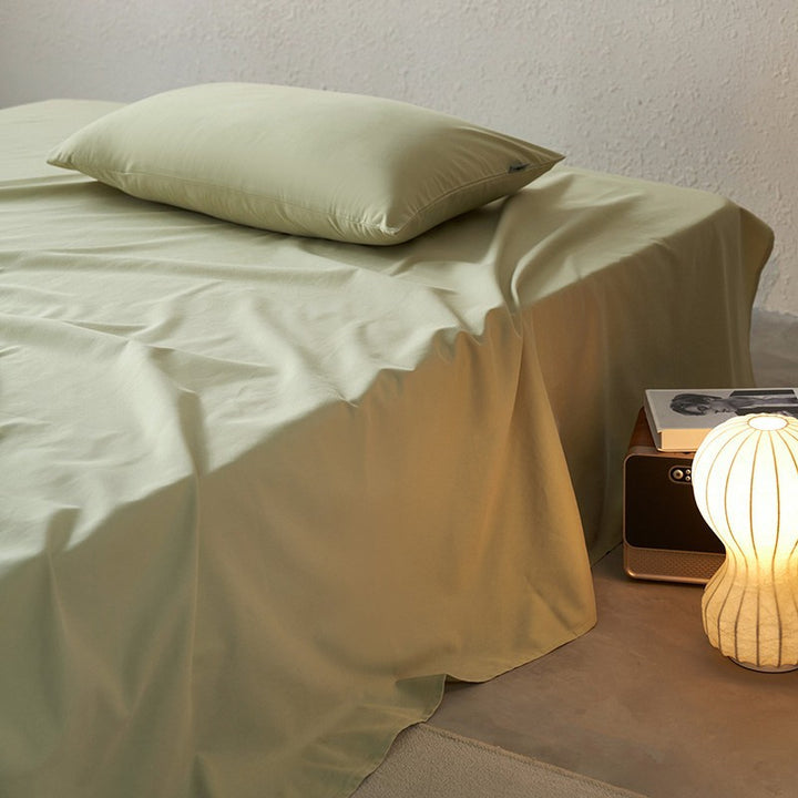 Bed sheet set made of combed cotton with extra-deep fitted sheet and pillowcases