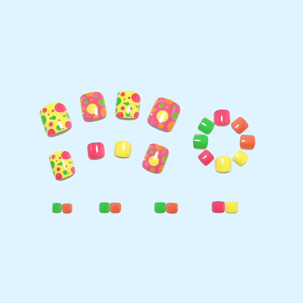 Creative Foot Art Nails with Colorful Dot Design Stornfield