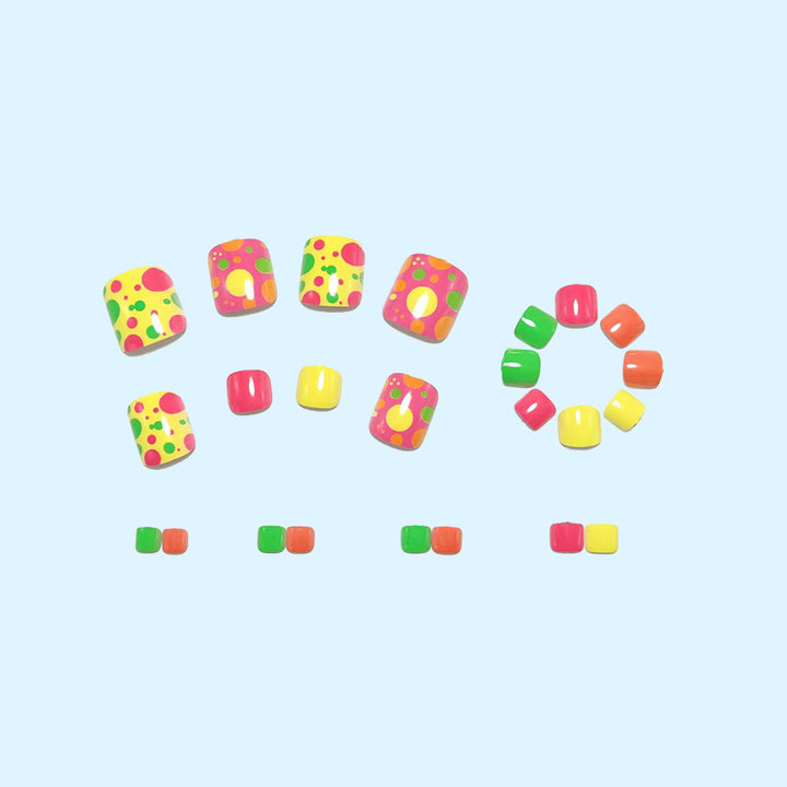 Creative Foot Art Nails with Colorful Dot Design Stornfield