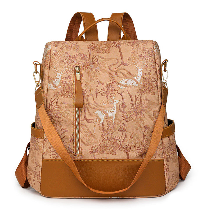 Elegant Floral Embossed Backpack Stornfield