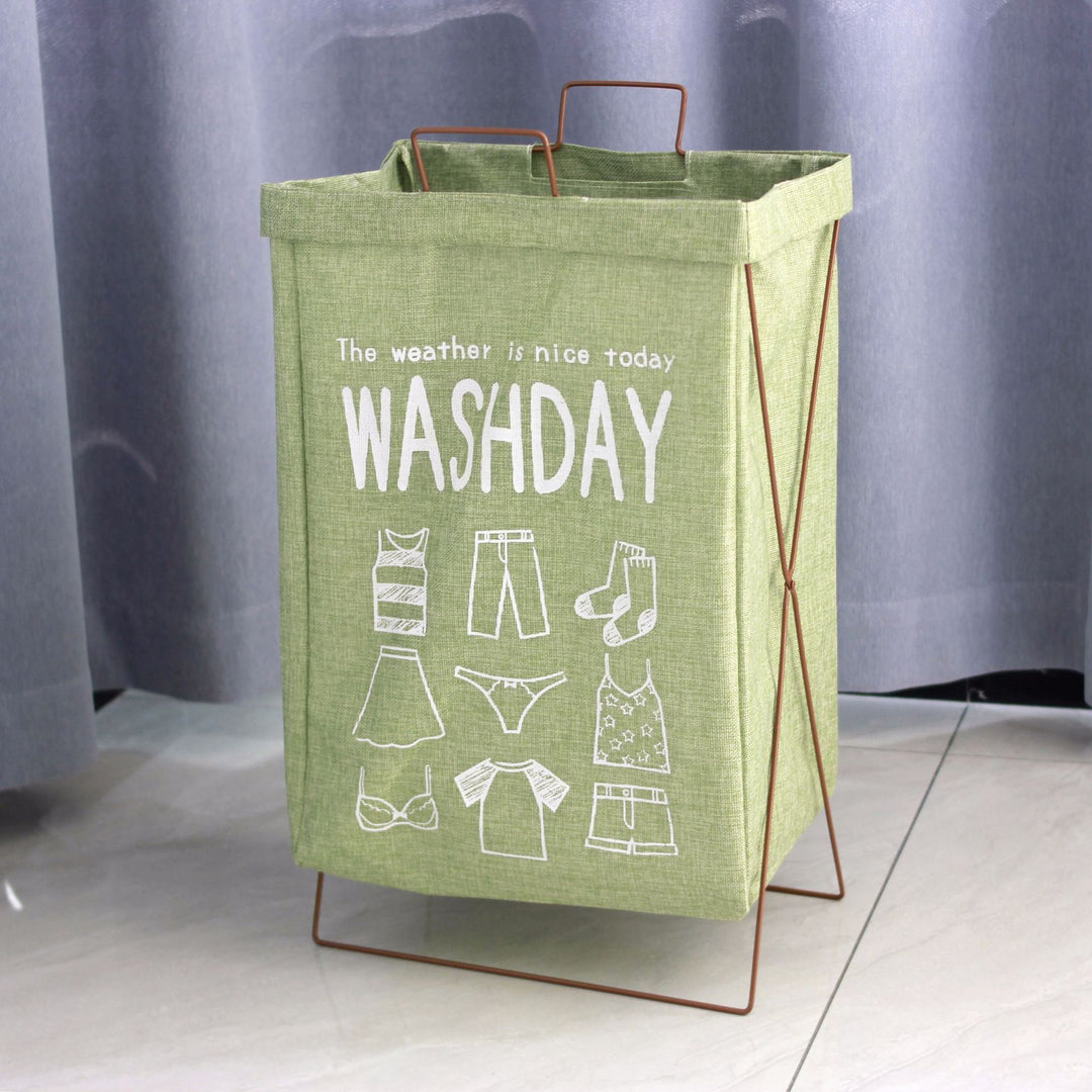 Decorative laundry basket with inspiring quotes Stornfield