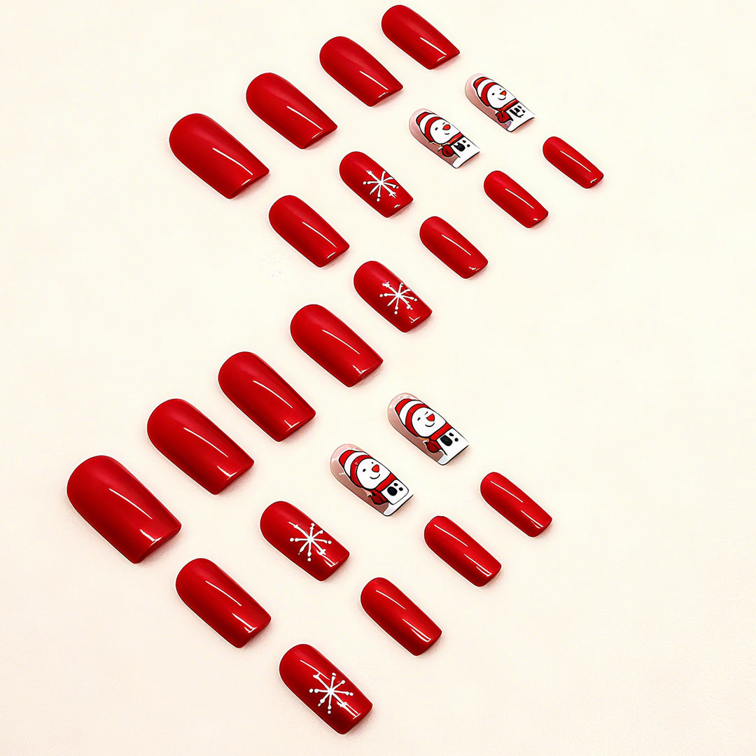 Festive artificial nails with snowman design Stornfield