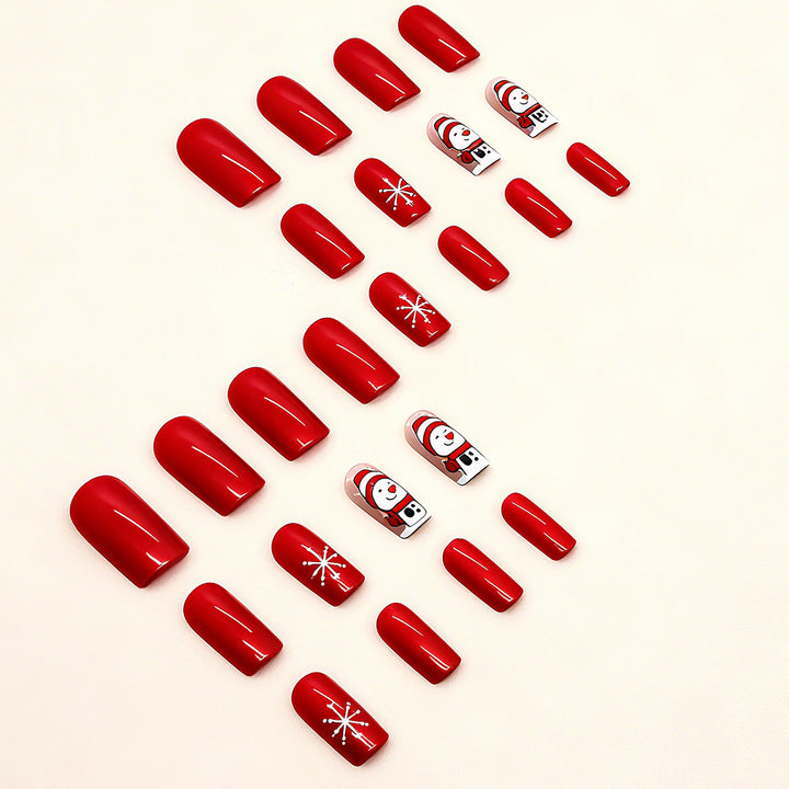Festive artificial nails with snowman design Stornfield