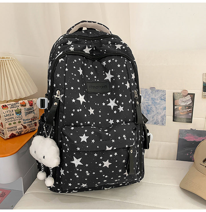 Stylish Star-Printed School Backpack Stornfield